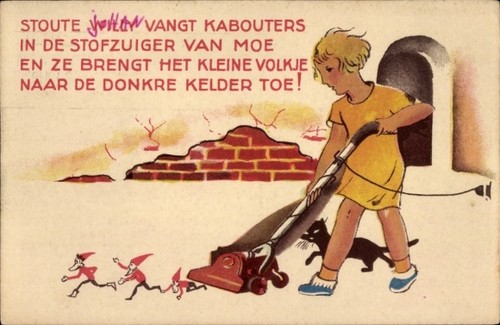 Kind mit staubsauger - ak,